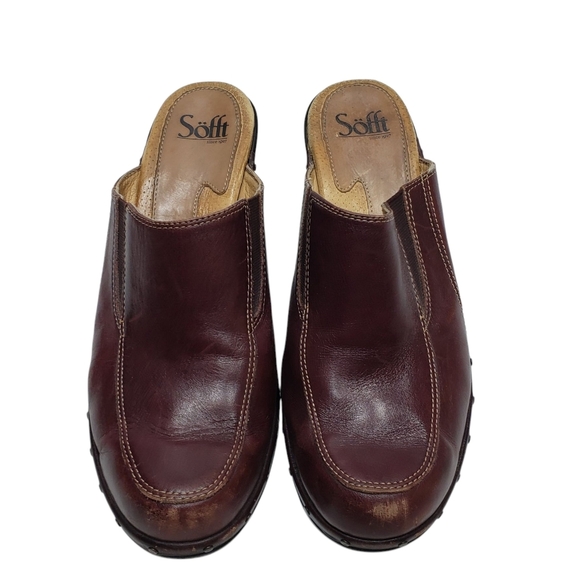 Sofft Women's Brown Leather Clogs Mules Size 8.5 - Picture 15 of 16